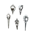 Five-piece set of vintage silver gothic bird skull pendants for men's necklace charms - Antique Silver Bird Skull Collection (SN22)