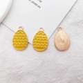 Yellow enamel Easter egg charm with rose gold finish for DIY jewelry making - Yellow Easter Egg