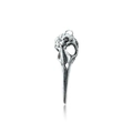 Vintage silver gothic bird skull pendant featuring detailed floral engravings - Flower Relief Bird Skull (4851)