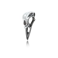 Gothic vintage bird skull pendant with antique silver finish and skeletal details - Mirror Finish Bird Skull (7524)