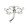 Antique silver dragonfly charm with hollowed wings for DIY jewelry making - Antique Silver Dragonfly (6799)