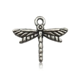 Antique silver dragonfly pendant charm with detailed wings for DIY jewelry making - Antique Silver Dragonfly (7211)