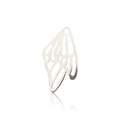 Hollow butterfly wing metal pendant in silver finish for DIY jewelry crafting - Antique Silver Wing (14881)