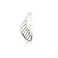 Silver dragonfly wing pendant with intricate hollow design for DIY jewelry making - Antique Silver Wing (14882)