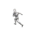Silver alloy American football player pendant for jewelry making and necklace crafts - Antique Silver Running Athlete (9199)