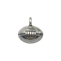 Vintage silver alloy rugby pendant charm with matte finish for necklaces and earrings - Antique Silver Football 12x13 (9836)