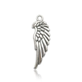 Antique silver wing pendant in zinc alloy with detailed feather texture and jump ring - 8988 Antique Silver Eagle Wing (8988)