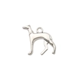 Polished silver puppy dog pendant charm in Greyhound shape for DIY jewelry making - Long Legged Dog (9807) / 1 Piece (18x20mm) / Antique Silver