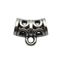 Antique silver plated alloy hollow charm connector with loop for DIY jewelry making - Hollow Geometric Pattern Bail (6534) / 11x9 Hole 3 (1g)