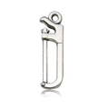 Pendentif scie à métaux miniature argentée pour bijoux DIY et accessoires créatifs - Style de Scie (8525)