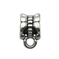 Antique silver alloy bail bead connector with large hole for DIY jewelry making - Vintage Striped Antique Bail (8279) / 6x10 Hole 4.5 (0.7g)