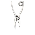 Antique silver pliers pendant with a sparkling white zircon inlay and top ring - Antique Silver Pliers Style (8527)