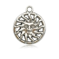 Vintage silver alloy sun face pendant for DIY necklace with classic wavy rays - Antique Silver Sun Pendant (9065) / 1 Piece (17×20mm) / Antique Silver