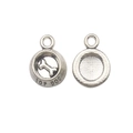 Vintage Silber Hundeschale Anhänger mit Knochenmuster und Top Dog Gravur für DIY Schmuck - Hundenapf (9812)