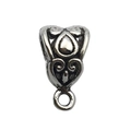 Antique silver plated alloy heart shaped connector clasp for DIY jewelry making - 8x13 Hole 6 (0.9g)