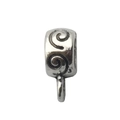 Antique silver cylinder bead connector with spiral pattern for DIY jewelry making - 7x11 Hole 4.5 (1g)