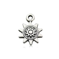 Pendentif soleil rétro en alliage de zinc avec finition argent antique pour bijoux DIY - Pendentif Soleil Étoile à Huit Branches (10938)
