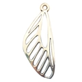 DIY gold alloy wing pendant with intricate hollow design for jewelry making - 14882 Antique Silver Wing (14882)