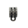 Antique silver plated alloy spacer bead with granulated texture and loop for DIY jewelry - 5x10 Hole 4.5 (0.8g)