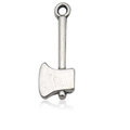 Silver alloy axe charm pendant with realistic textured finish for DIY jewelry crafts - Antique Silver Axe Style (11183)