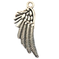 Vintage silver finish heart wing charm in zinc alloy for DIY jewelry necklace making - 14878 Antique Silver Wing - Dream (14878)
