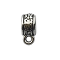 Antique silver plated floral bail bead connector for DIY bracelet and necklace making - 5x11 Hole 4.5 (0.7g)