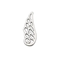 Polished silver angel wing pendant in hollow carved design for jewelry making - Antique Silver Hollow Small Wing (B116)