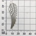Vintage silver wing pendant for DIY jewelry, measuring 44mm with detailed feather texture - 2488 Antique Silver Zinc Alloy Large Wing (2488)
