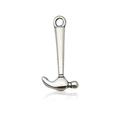DIY silver hammer charm pendant in alloy for necklaces and jewelry making accessories - Antique Silver Tool Hammer Style (11212)
