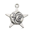 Pendentif soleil et lune en alliage de zinc avec finition argent antique pour bijoux DIY - Pendentif Soleil Étoile Argent Antique (10944)