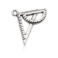 DIY antique silver alloy pendant featuring a miniature set square and protractor tool - Antique Silver Ruler Style (12158)