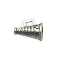 Antique silver cheerleader megaphone charm pendant with Cheer Leader engraving - Cheerleader Megaphone Style (9831)