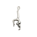 Silver gymnastics athlete charm for DIY jewelry making with polished metal finish - Handstand Gymnastics Style (9833)