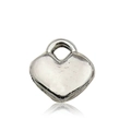 DIY heart pendant charm in antique silver finish for necklaces and bracelets - One 7x8mm Piece - 13341/0.3g [antique Silver Small Peach Heart]