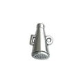Silver megaphone charm pendant with ring loop for DIY jewelry and keychain making - Mini Trumpet Pendant Style (15717)
