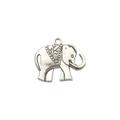 Vintage silver elephant charm with mandala carvings for DIY jewelry and keychains - 5903-Elephant 21x25-2.3g