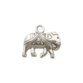 Vintage silver elephant pendant with bohemian floral engravings for DIY jewelry making - 6516-Elephant 16x20-3.2g