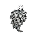 Vintage silver hollow leaf alloy pendant with intricate textures for DIY jewelry - Leaf Style (3498) / 13x20