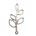 Antique silver plated hollow leaf charm for DIY bracelets and necklaces jewelry making - 24x38