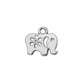 Pendentif éléphant argenté évidé pour bijoux DIY et accessoires de porte-clés - 15569-Argent Antique Éléphant 12x11-0.5g