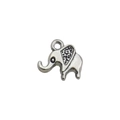 Pendentif éléphant en argent vintage pour bracelets et colliers DIY avec gravures - 17329-1g 10x12 Argent Antique Petit Éléphant