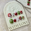 Handmade Christmas press-on nails featuring 3D snowman and reindeer designs - Extra Small (XS) / Christmas Theme Style (557) / 10 Pieces