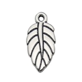 Vintage silver hollow leaf pendant charm for DIY jewelry bracelets and necklaces - 9x18