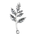 Vintage silver alloy leaf pendant with detailed leaf veins for DIY bracelet jewelry - 15x30