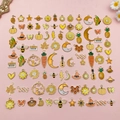 Set di ciondoli smaltati a forma di ape e zucca gialla per creazione di gioielli - Stile Misto / Serie Gialla