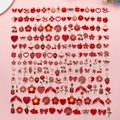 Mixed red and gold alloy DIY pendant charms with cute patterns for jewelry making - Mixed Style / Red Series