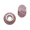 Detail of pink cracked glass beads with metal core for DIY jewelry making and crafting - 11525-1 13mm-1g-5mm Pink Resin Round Cracked Panjia Large Hole Bead