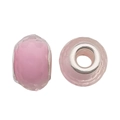 Detailansicht facettierter rosa Perlen mit Metallkern für DIY-Armbänder und Schmuckbau - 13296-1 13mm-1g-5mm Loch Rosa Harz Rund Transparent Facettiert Panjia Große Lochperle