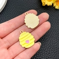Detail van gele honingraathanger met roze hart voor DIY-sieraden maken - Hart Honing Honingraat (23025)