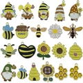 Set of 20 colorful bee and daisy alloy charms for DIY necklaces and jewelry making - Mixed Bee Series Style
